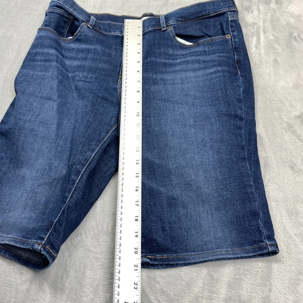 Levi's‎ Bermuda Shorts Mens 31 Blue Denim Regular Fit Red Tab Stretch Whiskered